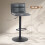 Homcom (Grey) HOMCOM Bar Stools Set of 2 Swivel Height Adjustable Barstools 3