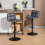 Homcom (Grey) HOMCOM Bar Stools Set of 2 Swivel Height Adjustable Barstools 1