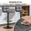 Homcom (Grey) HOMCOM Bar Stools Set of 2 Swivel Height Adjustable Barstools 4