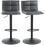 Homcom (Grey) HOMCOM Bar Stools Set of 2 Swivel Height Adjustable Barstools 2