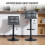 Homcom (Grey) HOMCOM Bar Stools Set of 2 Swivel Height Adjustable Barstools 5