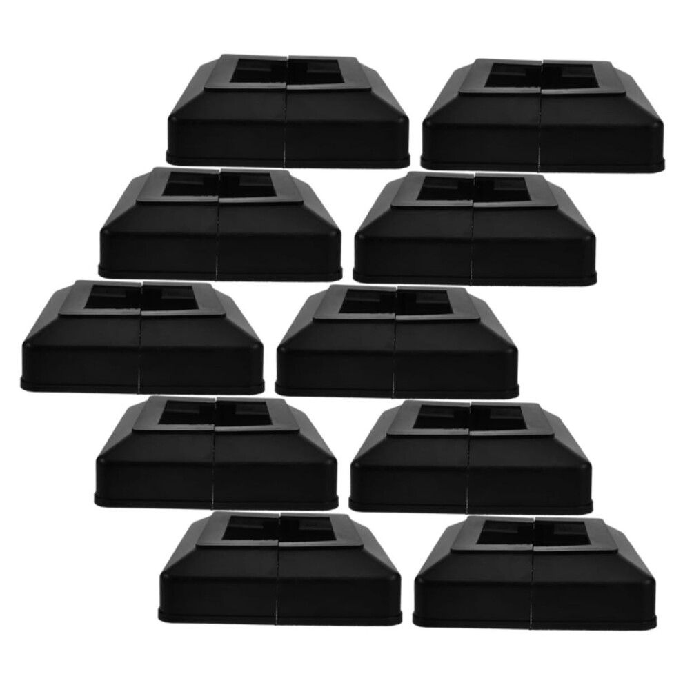 Black Post Base Trim Skirt For Vinyl Deck Sleeve, Weather Resistant Split Design Fence Post Cover 9119770780461
