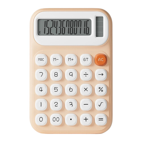 Double Power Solar Calculator met batterij, hoge-amandel