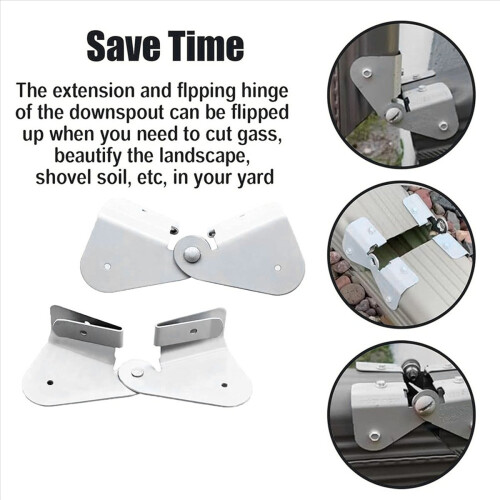 8 Pack Gutter Downspout Extensions Gutter Hinges Downspout Extension for Rectangle or Square Downspout 2