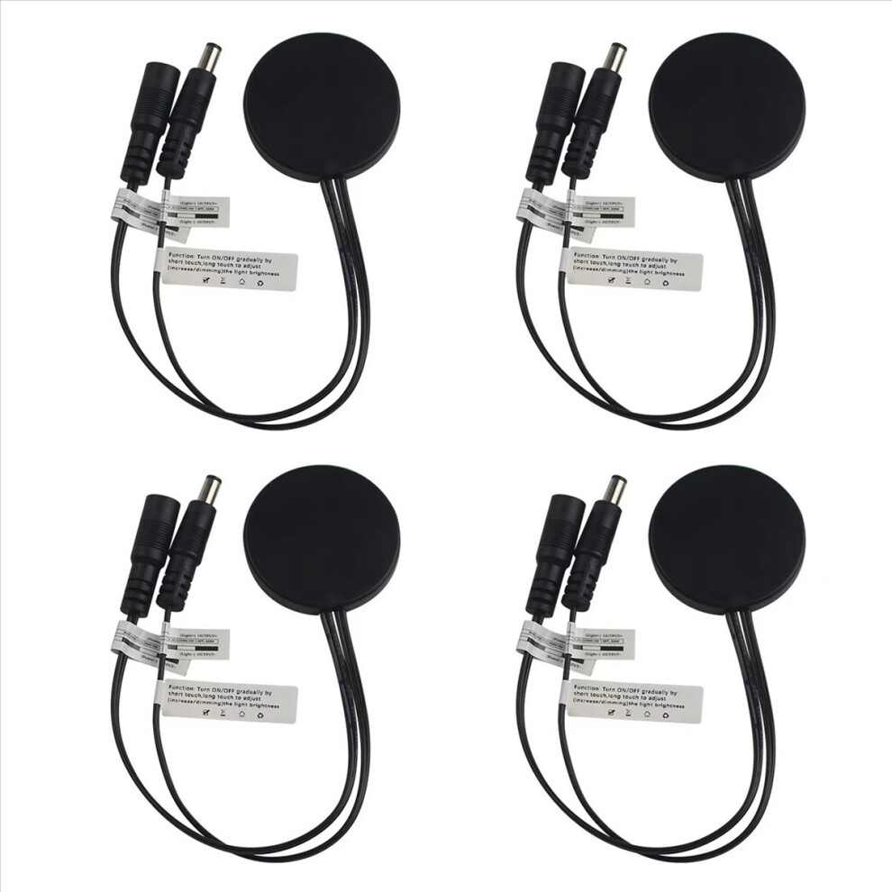 4X Wood Panel Led Touch Sensor Dimmer Switch Hidden Switch Touch Switch For Led Strip Black 4852840256422