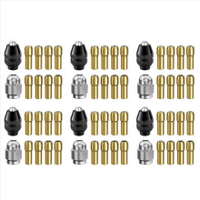 60x Boorkop Spantangset voor 1/32inch tot 1/8inch Vervangende 4486 Sleutelloze Bit met Roterende Boormoerset