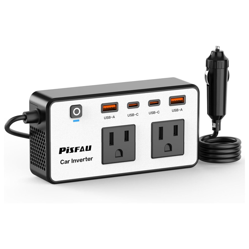 300W Car Power Inverter 12V To 110V With Dual Ac Outlets Usbc Fast Charging For Road Trips 9001264063177