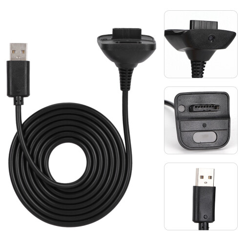 Replacement Charging Cable For Xbox 360 Controllers, Safe And Durable Cable With Silver-Plated Interface For Enhanced Gaming Sessions, Good Sound 1