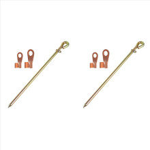 2x Draagbare aardingspen - Aardingspen met aardingsdraadoog Ideaal voor elektrische hekken, branders en balenpalen