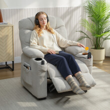 HOMCOM Electric Massage Recliner Armchair with Heat, Reclining Chair, Grey