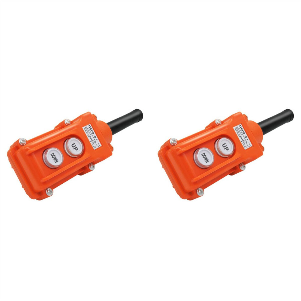 2X Rain Proof Up-Down Switch Control Station Crane Pendant Hoist Push Button Switch Momentary Cob61-Up-Down 4852840269064