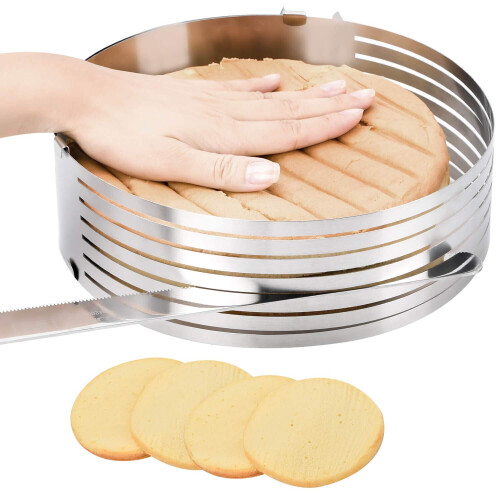 Adjustable Stainless Steel Cake Leveler Ring for Precise MultiLayer Cutting 9.812.2 Inch