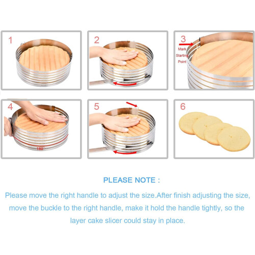 Adjustable Stainless Steel Cake Leveler Ring for Precise MultiLayer Cutting 9.812.2 Inch 1