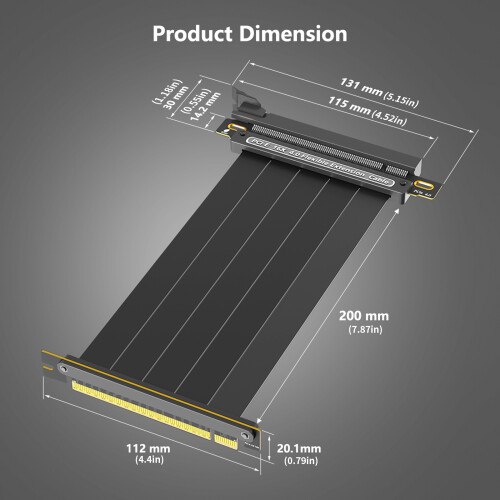 PCIe4.0 Extension Cable 90/180Degree Design for ITX-90 degrees 2