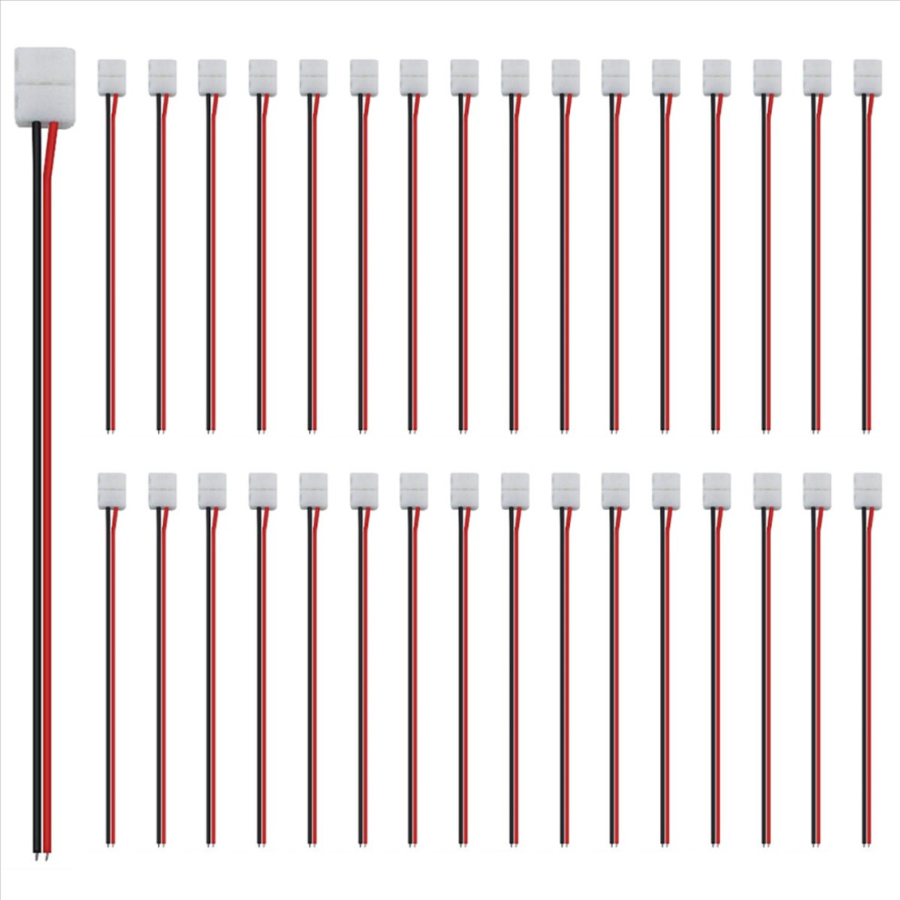 100Pcs Led Tape Connector 2Pin Led Strip Accessories Connectors 8Mm For 2835 3528 5050 5730 5630 Smd Led Strip 4852840259744