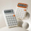 Student Friendly Portable Calculator Solar Double Power-caramel 7