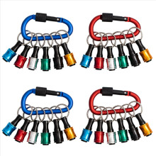 Chaveiro Porta-Bits, 4 Conjuntos com 12 Brocas de 1/4", Fácil Liberação e Troca Rápida de Brocas
