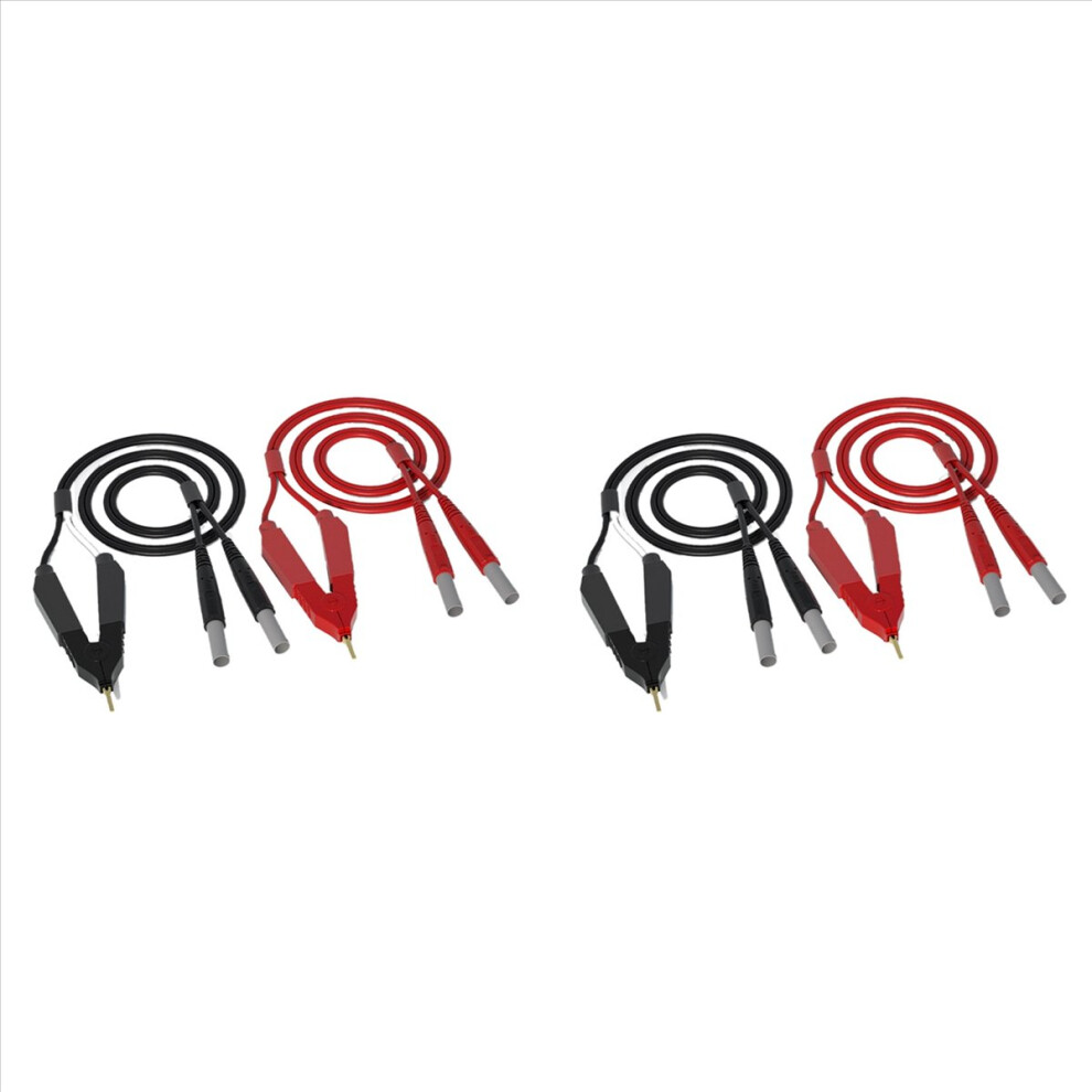 2X Kelvin Test Lead Bottom Resistance 4-Wire 4Mm Lantern Plug Clip Orichalum Plating Kelvin Probes J.70075 4852840262409