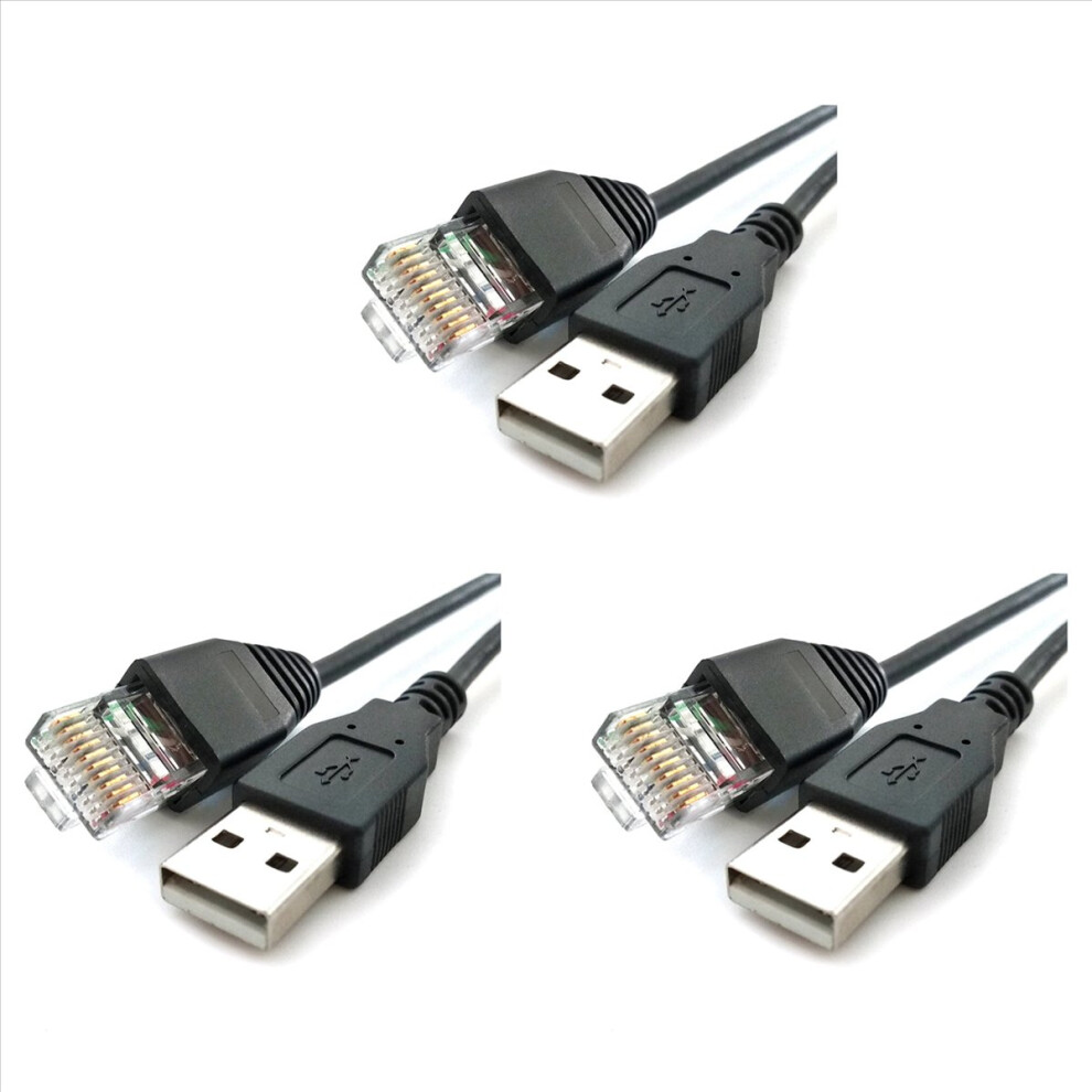 3X Usb To Rj50 Console Cable Ap9827 For Smart Ups 940-0127B 940-127C 940-0127E With Molded Strain Relief Boot,1.8M 4852840261570