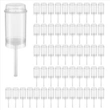 80 stuks voedselduwer, ronde vorm, push-pops, cakebeker met deksel, cake push-pops containers, cakepop ronde plastic container