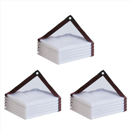 3X Αδιάβροχο Tarp - Διαφανές Βαρέως Τύπου Tarps, Εξωτερικό Διαφανές Κάλυμμα 2x 3 μέτρα