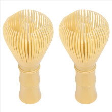 2x Traditionele Matcha Garde Herbruikbare PP Hars Matcha Garde Chasen Vaatwasserbestendige Matcha Roerder Matcha Groene Thee Geel