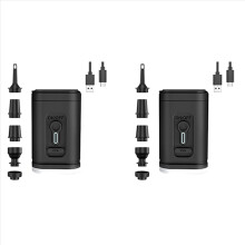 2x Elektrische Luftpumpe mit Beleuchtung, kabelloser Luftkompressor, USB-Ladefunktion, Aufblas-/Ablasspumpe für Outdoor-Camping -A