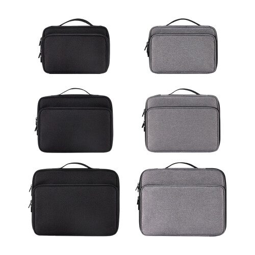 180 Degree Full Open Tablet Bag Protective Laptop Bag-Gray L 1