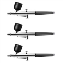 3x draagbare single-action airbrush 0,3 mm nozzles airbrush pen voor model taart nagel auto schilderen beauty inkjet-zwart