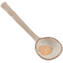 Japanese Style Ceramic Soup Spoon with Carrot Design, Deep Bowl and HeatResistant Grip for Ramen