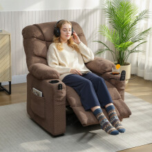 HOMCOM Electric Massage Recliner Armchair with Heat, Reclining Chair, Brown