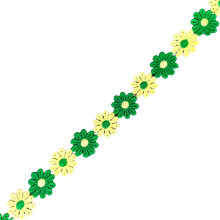 15 Yards Blumenverzierungs-Spitzenbesatz, besticktes-Grün