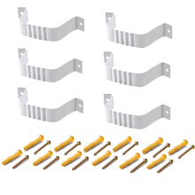 Aluminum Downspout Strap 2x3 for Residential Gutter Downspout, Secure Wall Attachment, 6pcs White