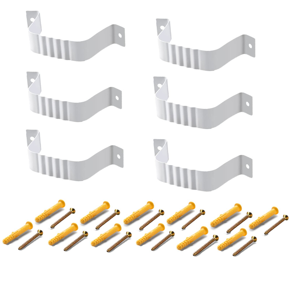 Aluminum Downspout Strap 2X3 For Residential Gutter Downspout, Secure Wall Attachment, 6Pcs White 9426802896107