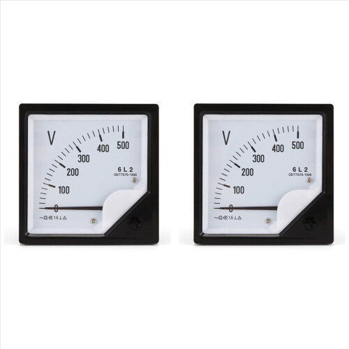 2X 6L2 Voltmeter AC 500V Wijzertype Spanningsmeter Mechanische Kop