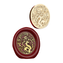 Vintage Siegelstempel Kopf Jahr der-goldene Schlange glücklich n