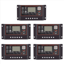 5x 100A zonnelaadregelaar, zonnepaneelregelaar, 12V 24V LCD-scherm, zonnepaneelbatterijregelaar met USB-poort