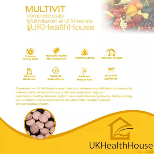 MultiVitamins & Minerals Supermix 1000mg x 60 Tablets 2