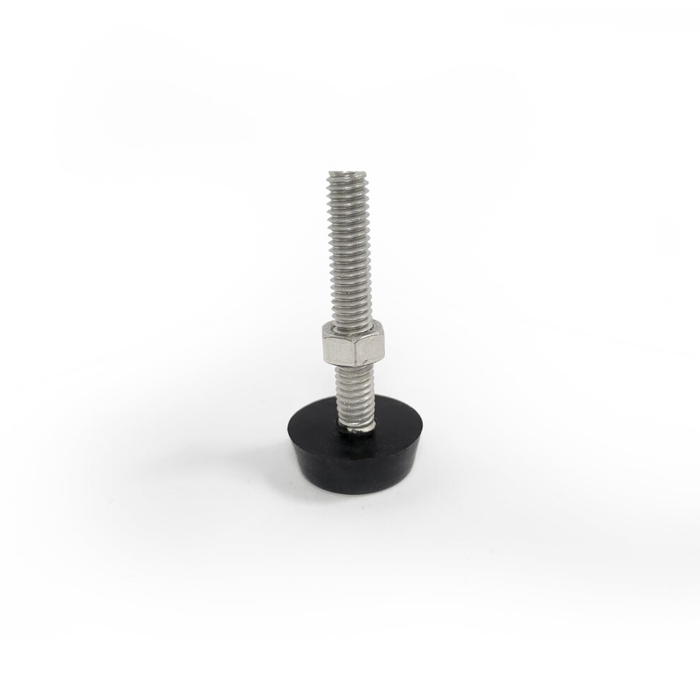 Stainless Steel Leveling Foot with AntiSlip Rubber Base for Stable Height Adjustment