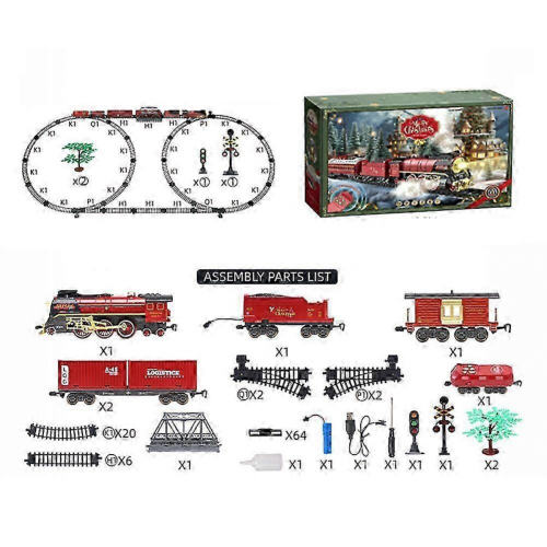 Circuit de train télécommandé avec lumières et sons, cadeau idéal pour Noël 1