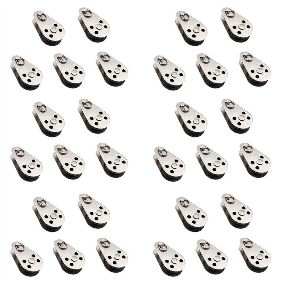 30Pcs Stainless Steel M25 Pulley Block Hanging Wire Towing Wheel Lifting Wire Rope Cable Pulley Roller 4852840277373