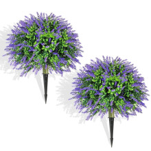Artificial Boxwood Shrubs Outdoor Purple Spheres with Stakes Bold Accent for Garden Patio Decor