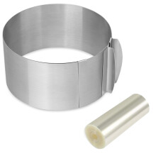 Adjustable Stainless Steel Cake Ring with Cake Collar Set, 612 Inch Round Mousse Mold for Baking