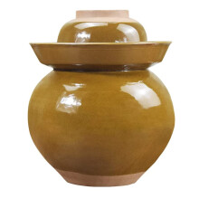 Ceramic Fermentation Crock with Water Seal Lid, Traditional Pickling Jar for Kimchi and Vegetables 2.5KG