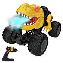 Tyrannosaure Rex jaune - Voiture télécommandée Dinosaure Monster Truck pour garçons