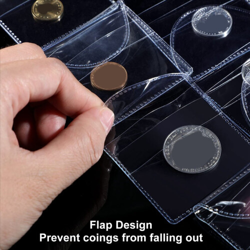 Pacote com 200 unidades de porta-moedas individuais de 2 polegadas em plástico transparente. 2