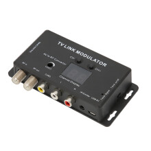 Mini AV to RF UHF Modulator Converter with PAL NTSC Support and Adjustable Output Gain for DVD TV Game Console