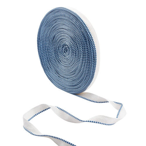 109 Yards Bookbinding Headbands Roll Archival Quality Cloth 0.59' Wide for DIY Book  White Blue