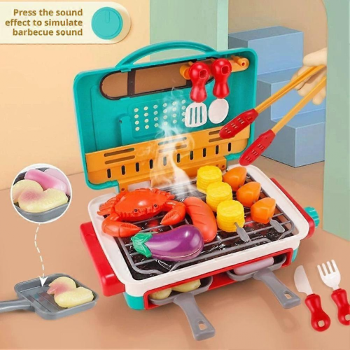 Ensemble de barbecue PinkKids avec aliments factices pour enfants 2