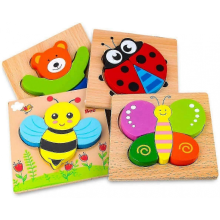 Puzzle in legno con animali per bambini - Giocattoli educativi per ragazzi e ragazze